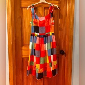 Vibrant Patchwork Sleeveless Dress